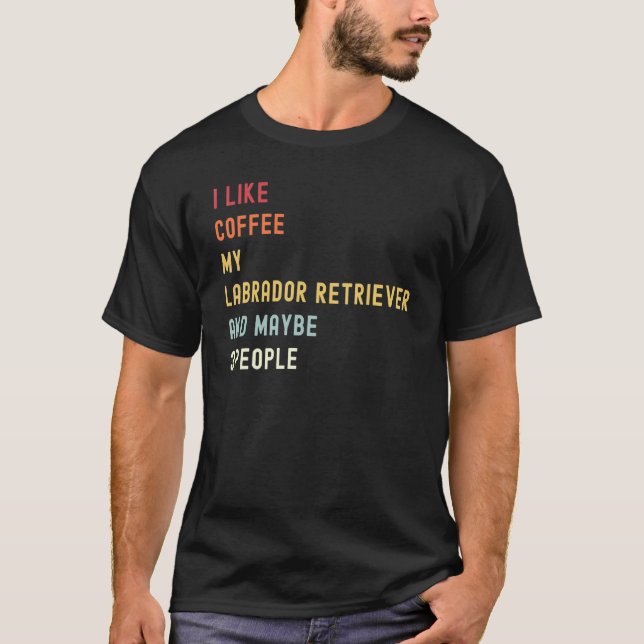 Camiseta Labrador Retriever Cão Retro E Café (Frente)