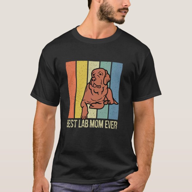 Camiseta Labrador Retriever Chocolate Lab Mãe Retro Matchin (Frente)