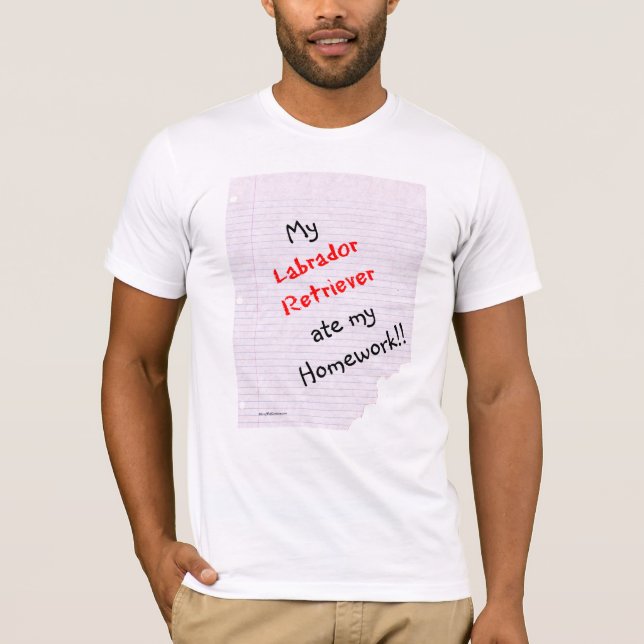 Camiseta Labrador Retriever Comeu Minha Casa (Frente)