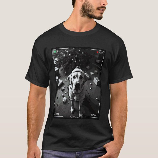 Camiseta Labrador Retriever de Natal Flagrou na Câmera (Frente)