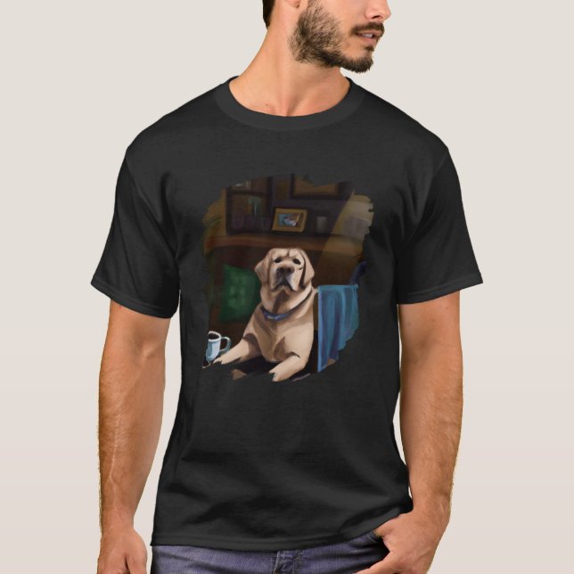 Camiseta Labrador Retriever Dog Aristocrat Cafe Coffee Tea (Frente)