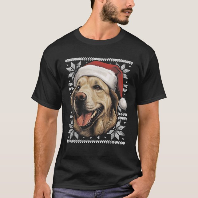 Camiseta Labrador Retriever Dog Funny Christmas Santa Match (Frente)