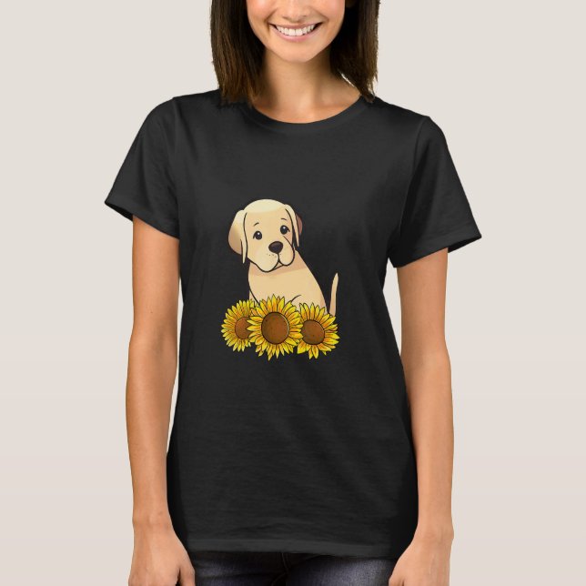 Camiseta Labrador Retriever Dog Sunflower Graphic for Women (Frente)