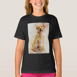 Camiseta Labrador Retriever Dog Watercolor Retrato 04