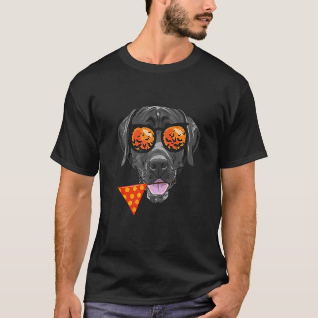 Camiseta Labrador Retriever Em Óculos De Sol, Lazy Hallowee (Frente)