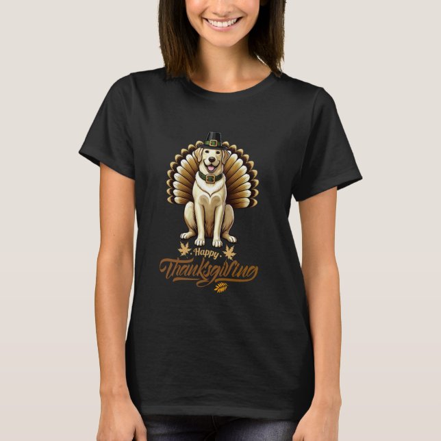 Camiseta Labrador Retriever engraçado com penas de peru do  (Frente)