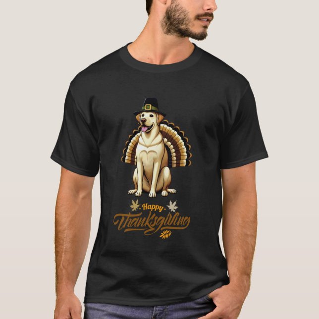 Camiseta Labrador Retriever engraçado com penas de peru do  (Frente)
