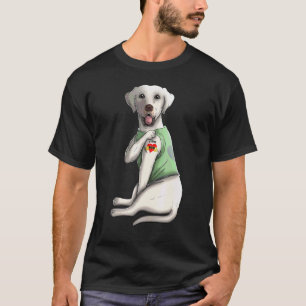 Camiseta Labrador Retriever Eu Amo Mãe Tatuagem Cachorro Di