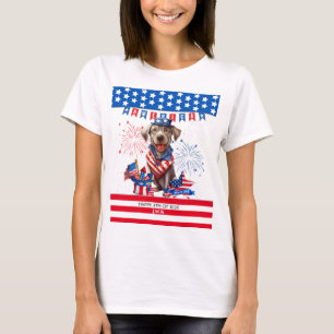 Camiseta Labrador Retriever Feliz 4 De Julho De Independênc