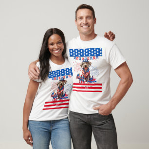 Camiseta Labrador Retriever Feliz 4 De Julho De Independênc
