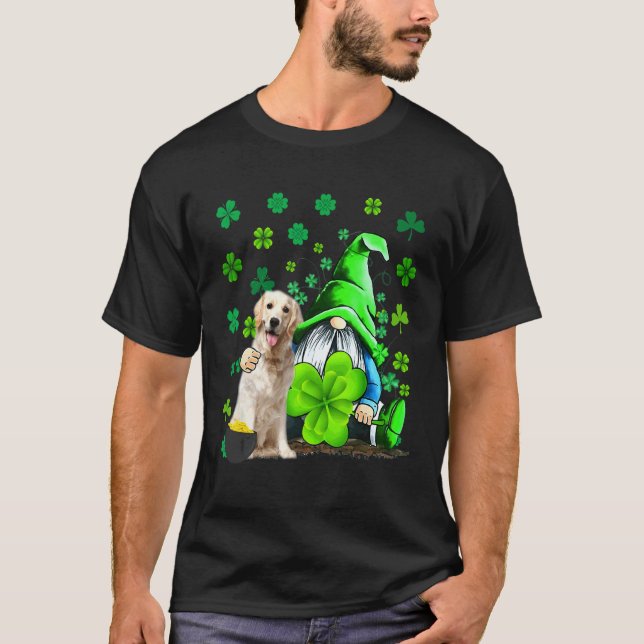 Camiseta Labrador Retriever  Gnome C Trevo St Patrick's (Frente)