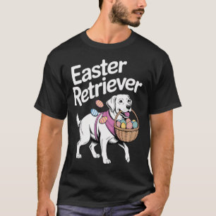 Camiseta Labrador Retriever Golden Bunny Páscoa Ovos