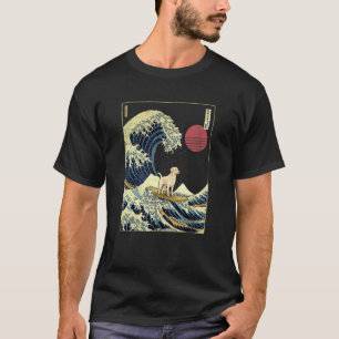Camiseta Labrador Retriever Japonês Kanagawa Onda Surfe Faç