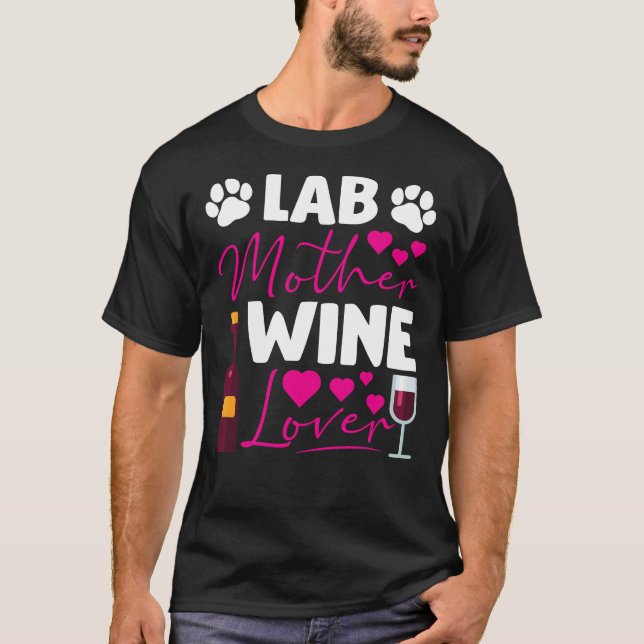 Camiseta Labrador Retriever Mãe Bebê De Vinho (Frente)