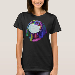 Camiseta Labrador Retriever Máscara Colorida Cachorro Pop V