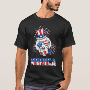 Camiseta Labrador Retriever Merica Fogos de Artifício 4 de