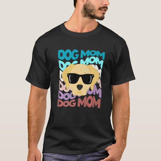 Camiseta Labrador Retriever Mom  Cool Retro Dog Mom (Frente)
