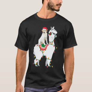 Camiseta Labrador Retriever Montado em Llama Ilumina Papai 