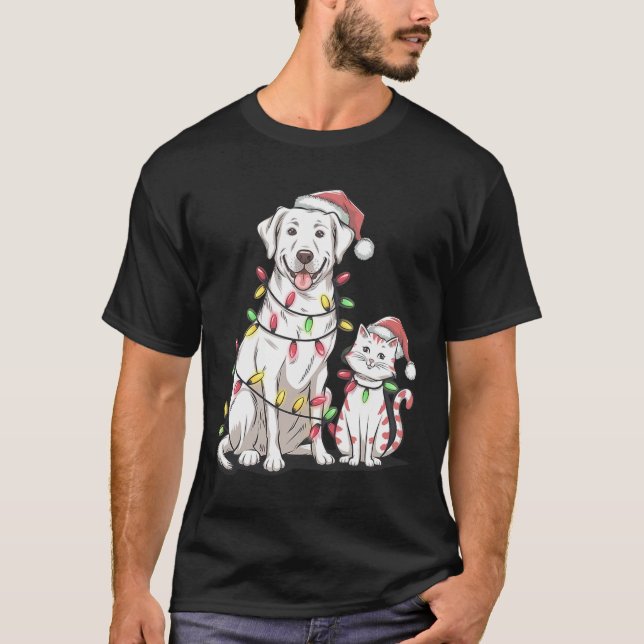 Camiseta Labrador Retriever Natal Cachorro Festivo (Frente)
