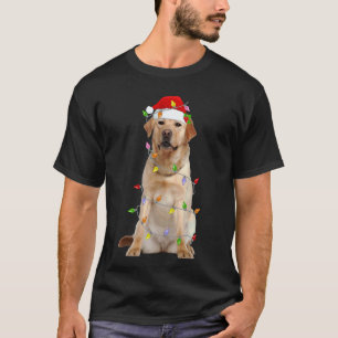 Camiseta Labrador Retriever Natal Chapéu de Papai Noel Luze