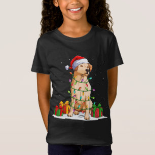 Camiseta Labrador Retriever Papai noel As Luzes De Árvore D