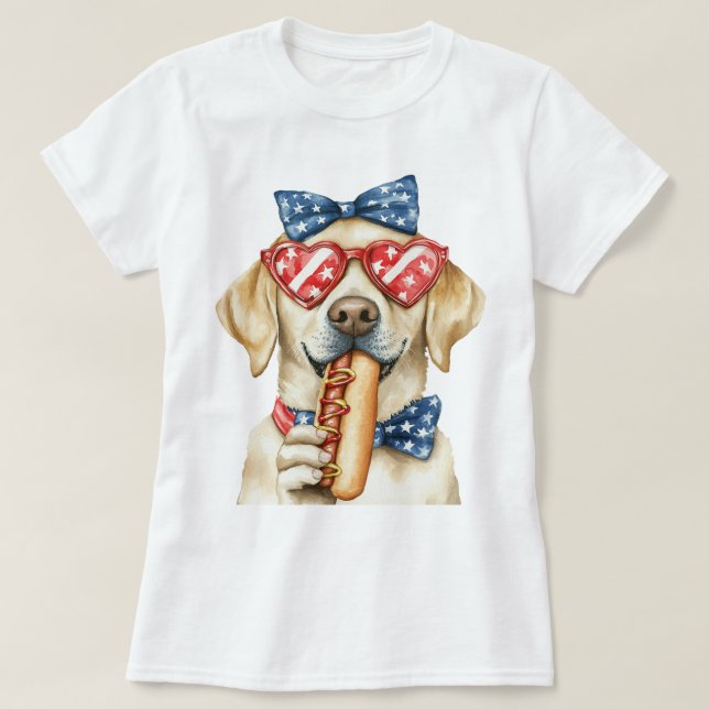 Camiseta Labrador Retriever Patriótico (Frente do Design)