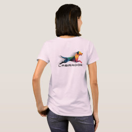 Camiseta Labrador retriever poligonal en amarillo y azul