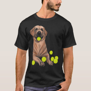 Camiseta Labrador Retriever Preto Bola de Tênis Jogador de