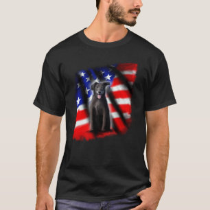 Camiseta Labrador Retriever Preto Patriótico Lab Preto Amer
