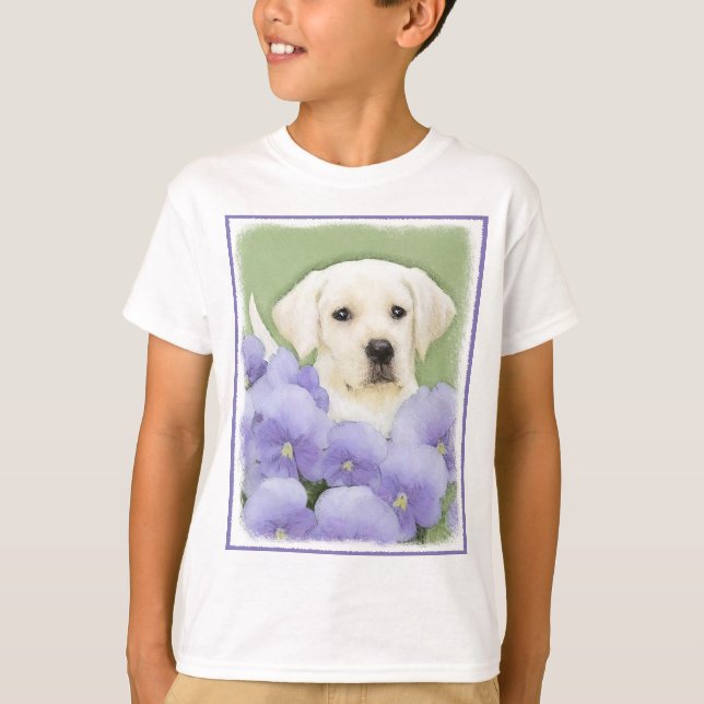Camiseta Labrador Retriever Puppy Pintura Original (Frente)