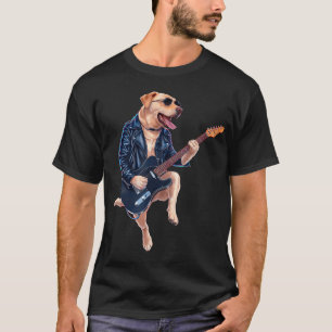 Camiseta Labrador Retriever Rock Star Guitarist Electric