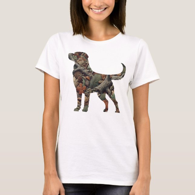 Camiseta Labrador Retriever T-Shirt com Camouflage (Frente)
