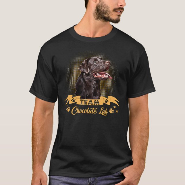 Camiseta Labrador Retriever Team Chocolate Lab (Frente)