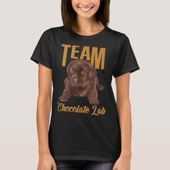 Camiseta Labrador Retriever Team Chocolate Puppy Graphi (Frente)