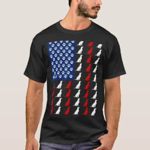 Camiseta Labrador Retriever Usa Bandeira Americana Quatro