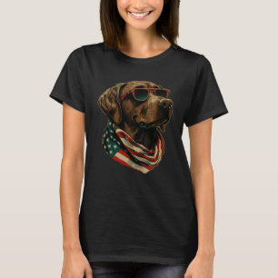 Camiseta Labrador Retriever USA Flag Canine Dog 4th De Jul