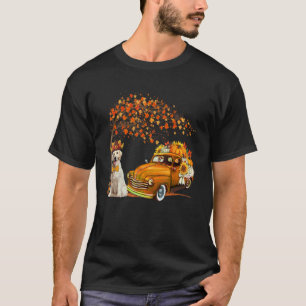 Camiseta Labrador Retriever Usando Chapéu Outono Camionete