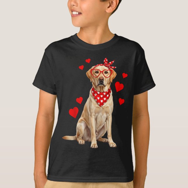 Camiseta Labrador Retriever Valentines Day Dog Lover Heart  (Frente)