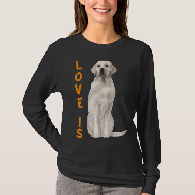 Camiseta Labrador Retriever Women Men Kids White Log (Frente)