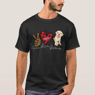 Camiseta Labrador Retriever Xadrez Peace Love Cog