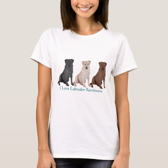 Camiseta Labrador Retrievers - 3 cores para amar (Frente)