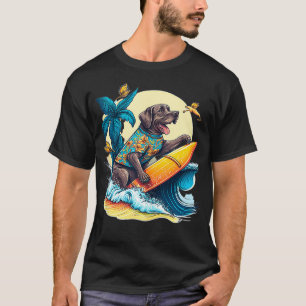 Camiseta Labrador Retrievers Cão Surfando com Pat de Abacax