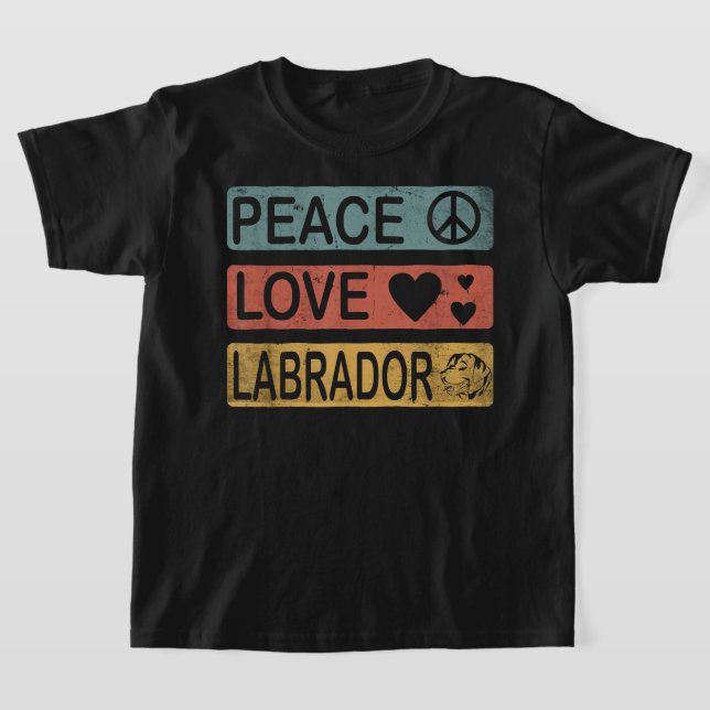 Camiseta Labrador Retro Design Peace Love Labrador Funny (Postura )