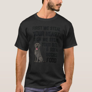 Camiseta Labrador Rouba Seu Coração Rouba Sua Cama e Sofá