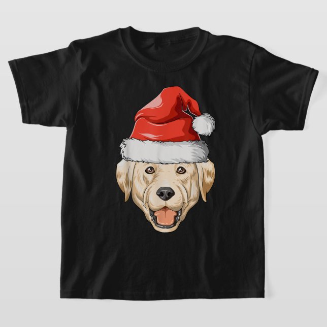 Camiseta Labrador Santa Hat Natal Labrador (Postura )