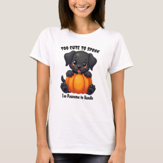 Camiseta Labrador segurando uma abóbora, halloween