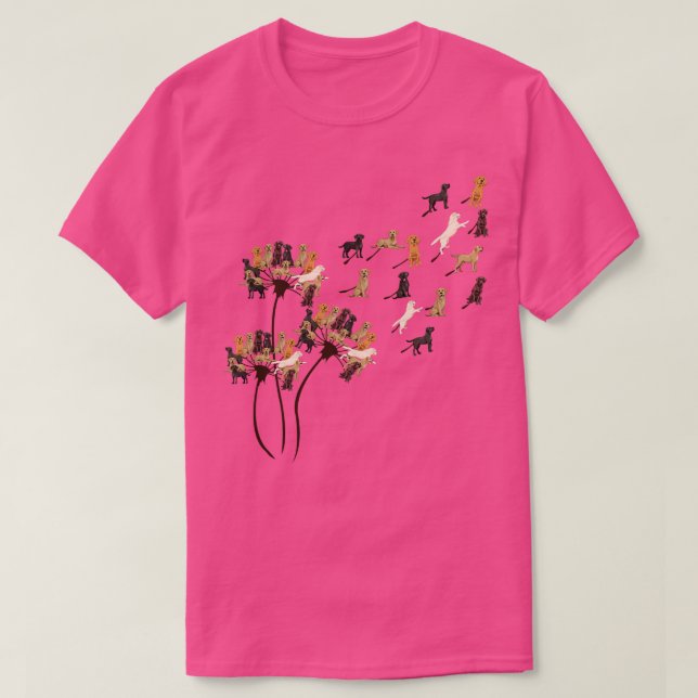 Camiseta Labrador Shirt Dandelion Labrador Lover (Frente do Design)
