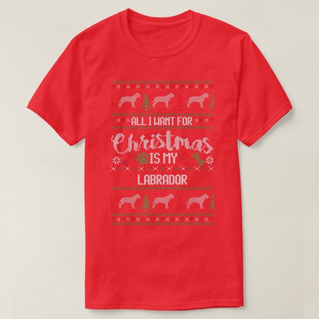 Camiseta Labrador Ugly Christmas Sweater (Frente do Design)