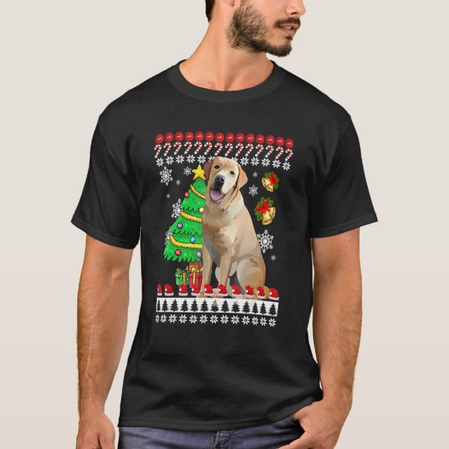 Camiseta Labrador Ugly Christmas Ugly Wgly Pad (Frente)