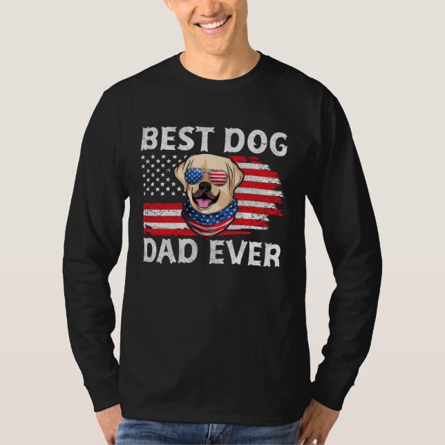 Camiseta Labrador USA Patriotic Dog Apparel American Flag M (Frente)